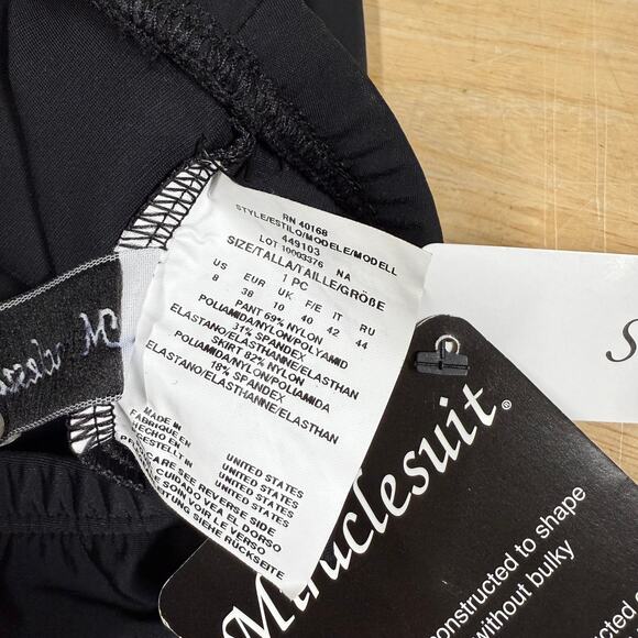 Miraclesuit NWT Black Swim Skirted Bikini Size 8 Slimming Full Coverage Shaping - Picture 9 of 11